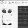 Men's Retro Round Metal HD Polarized Punk Steampunk Sunglasses