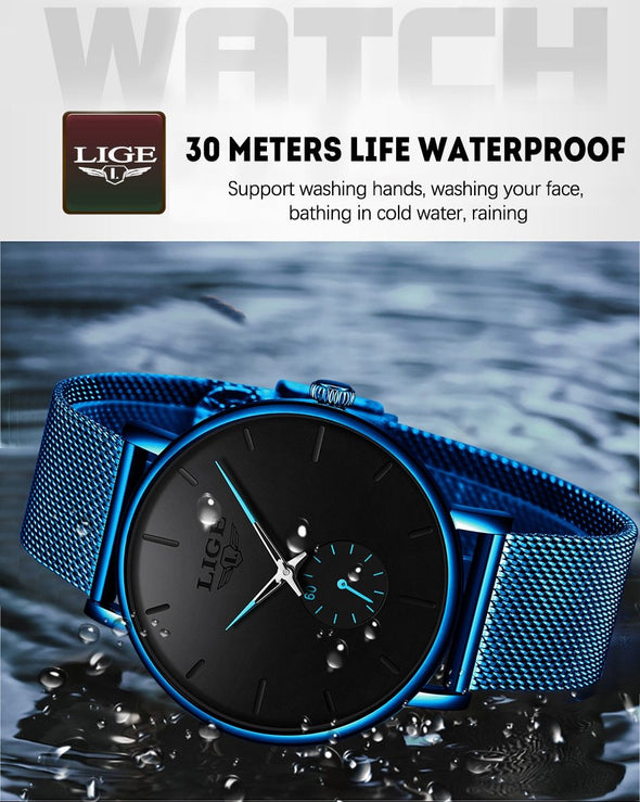 LG9915 - 2020 New Fashion Blue Waterproof Quartz Watch