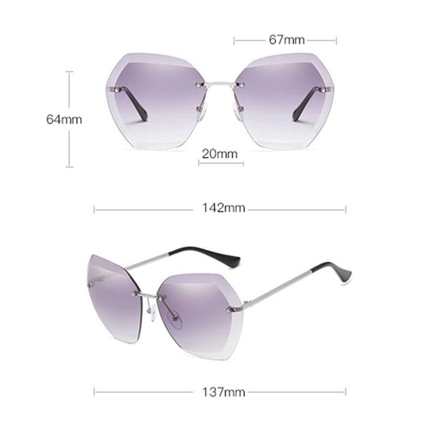 Oversized Rimless Sunglasses