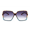 Oversize Gradient Merk Designer leopard Sunglasses Square Goggle Classic Alloy Frame glasses