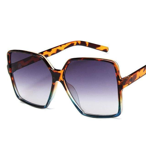 Oversize Gradient Merk Designer leopard Sunglasses Square Goggle Classic Alloy Frame glasses