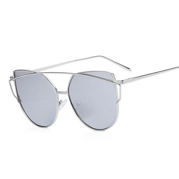 Designer Mirror Flat Vintage Metal Reflective Sunglasses