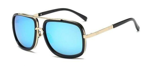 Men's Polarized Sunglasses Big Square Frame Luxury UV400 Retro Sunglasses, Gray