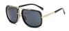 Flat Top Mirror Sun Glasses Square Gold Male Superstar Oversized Men Sunglasses