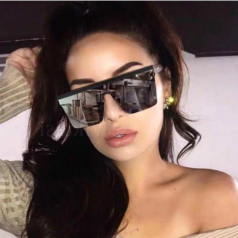 Luxury Brand Women's Oversized Sunglasses Fashion Big Flat Top