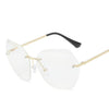 Oversized Rimless Sunglasses