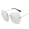 Oversized Rimless Sunglasses