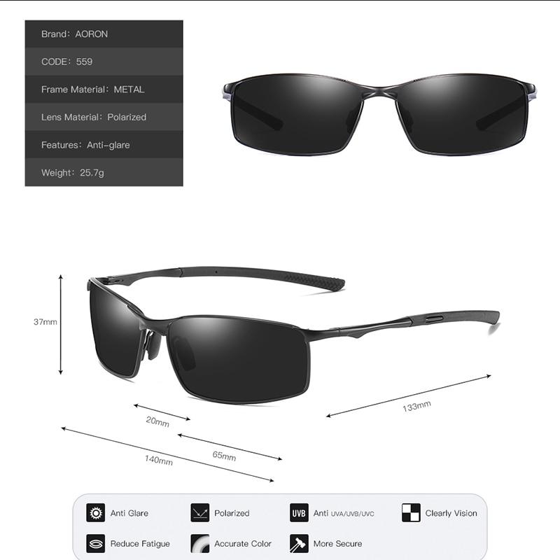 Men's Driving Brand Design Polarized Sunglasses Metal Frame Square