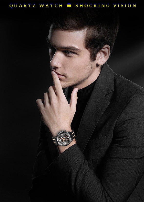 LIGE - Men Military Waterproof Silicone Strap Quartz Wrist Watch