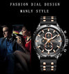 LIGE - Men Military Waterproof Silicone Strap Quartz Wrist Watch