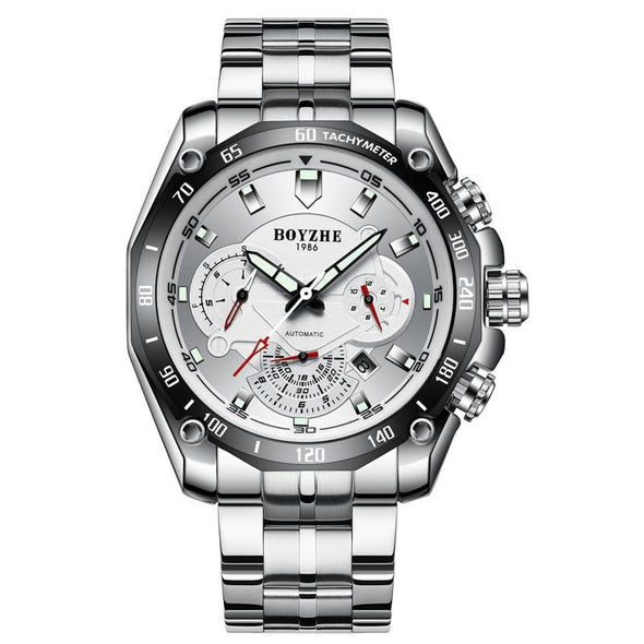 WL014 Automatic Mechanical Stainless Steel Waterproof Luminous Watch