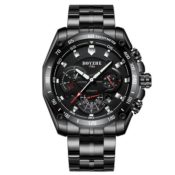 WL014 Automatic Mechanical Stainless Steel Waterproof Luminous Watch