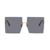 Oversized Rimless Square Sunglasses