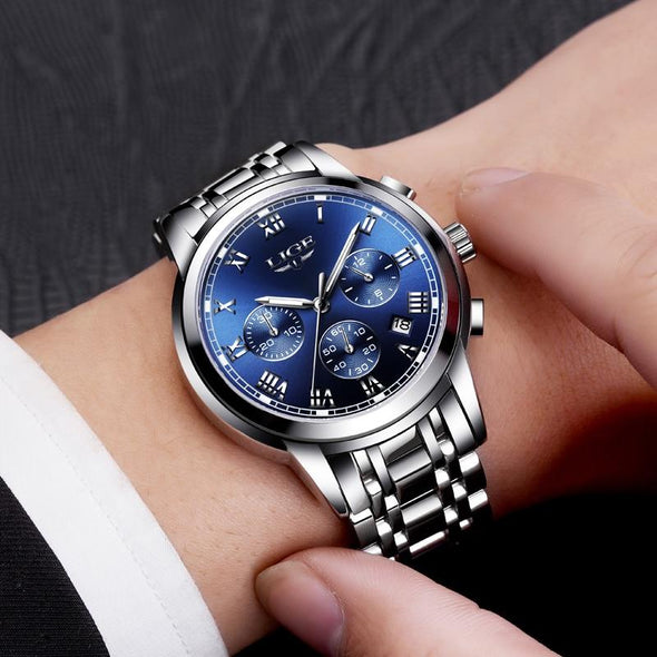 LG9810B - Sport Chronograph Waterproof Full Steel Quartz Watch