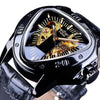 WN9966 - Steampunk Triangle Golden Skeleton Automatic Mechanical Wrist Watch