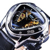 WN9966 - Steampunk Triangle Golden Skeleton Automatic Mechanical Wrist Watch