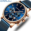 CRRJU - Fashion Stainless Steel Waterproof Quartz Watch