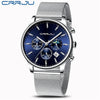 CRRJU - Fashion Stainless Steel Waterproof Quartz Watch