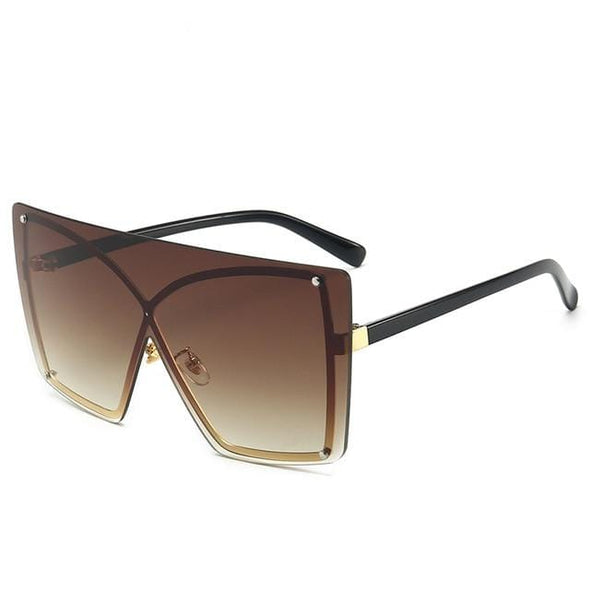 Rimless Oversized Frame Sunglasses