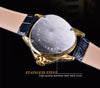 WN9966 - Steampunk Triangle Golden Skeleton Automatic Mechanical Wrist Watch