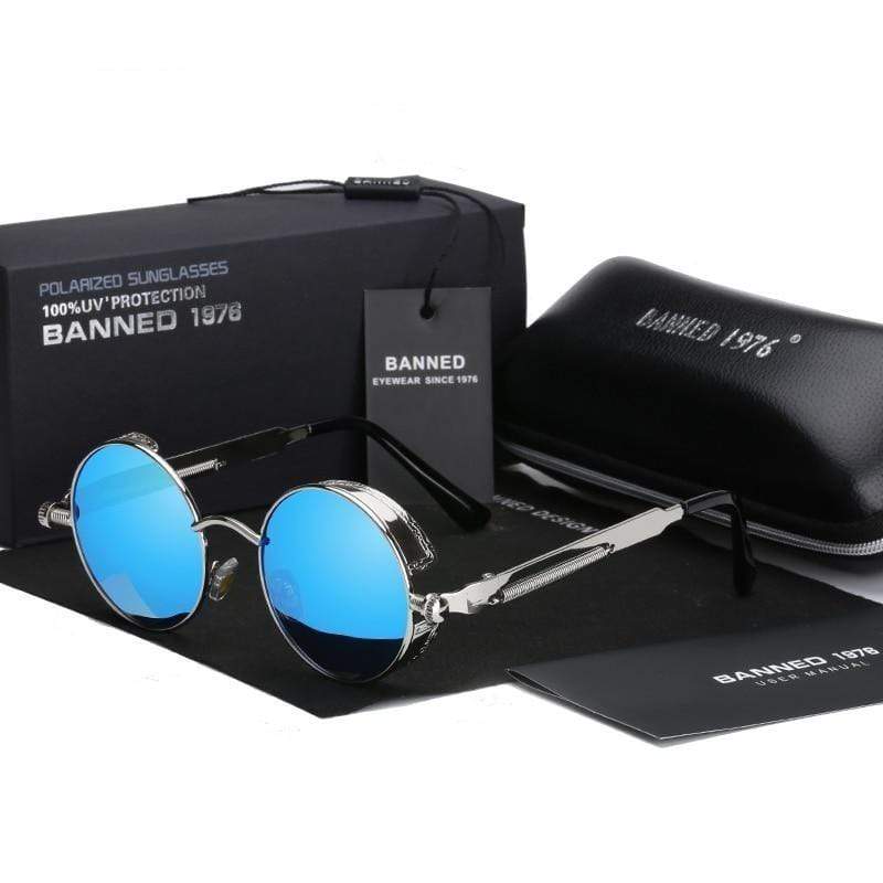 Retro round metal best sale sunglasses