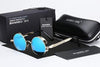 Men's Retro Round Metal HD Polarized Punk Steampunk Sunglasses