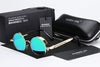 Men's Retro Round Metal HD Polarized Punk Steampunk Sunglasses