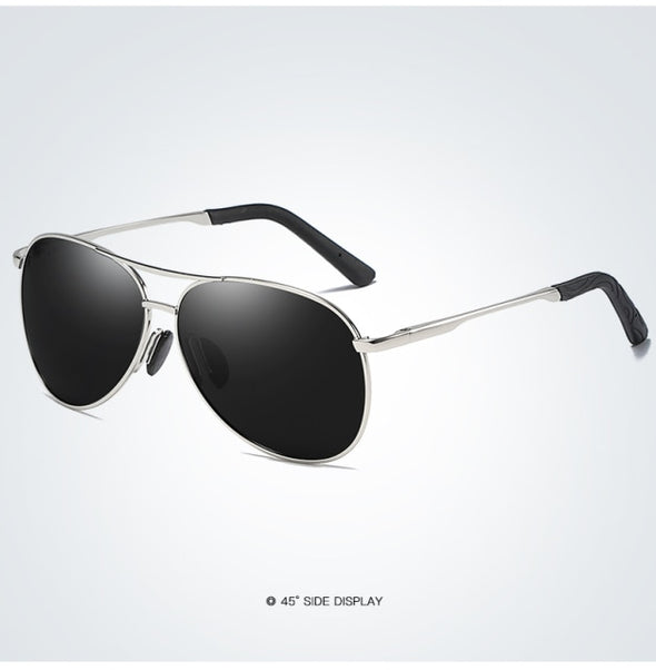 SC Fashion Pilot Men Polarized Sunglasses Oversized Alloy Frame  Aviation Male Sun Glasses Classic Black Driving Fishing Shades