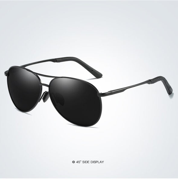 SC Fashion Pilot Men Polarized Sunglasses Oversized Alloy Frame  Aviation Male Sun Glasses Classic Black Driving Fishing Shades