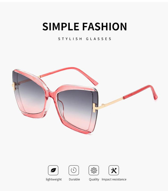 Brand Designer T Sunglasses  New Oversized Square Women Sun Glasses Female Big Frame Colorful Shades fpr women Oculos