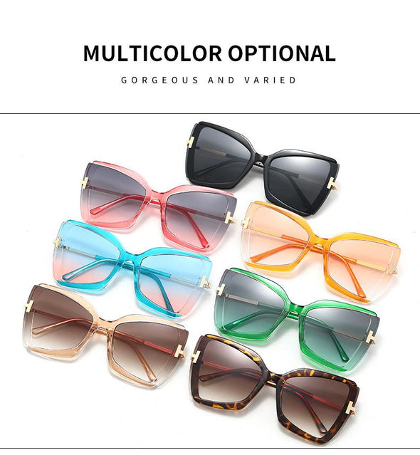 Brand Designer T Sunglasses  New Oversized Square Women Sun Glasses Female Big Frame Colorful Shades fpr women Oculos