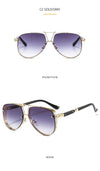 New Hollow Pattern Oval Sunglasses Men Women Luxury Trend Brand Designer Metal Alloy Frame All Fitness Sun Glasses UV400