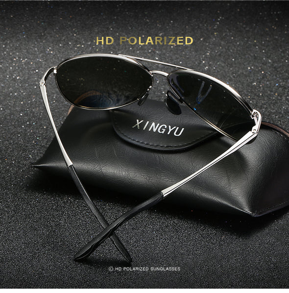 SC Fashion Pilot Men Polarized Sunglasses Oversized Alloy Frame  Aviation Male Sun Glasses Classic Black Driving Fishing Shades
