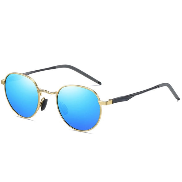 Retro Polarized Sunglasses Round Sun Glasses Men Women Mirror UV400 Reflective Aluminum Magnesium