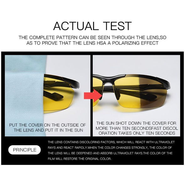 8016 Aluminium Polarized Driving Sunglasses For Men UV400 Protection Glasses Tac Orange Lenses Men New Brand Sunglasses 8016