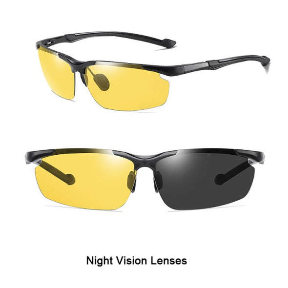 8016 Aluminium Polarized Driving Sunglasses For Men UV400 Protection Glasses Tac Orange Lenses Men New Brand Sunglasses 8016