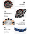 MINI FOCUS - Mens' Multifunction Calendar Sports Quartz Watch