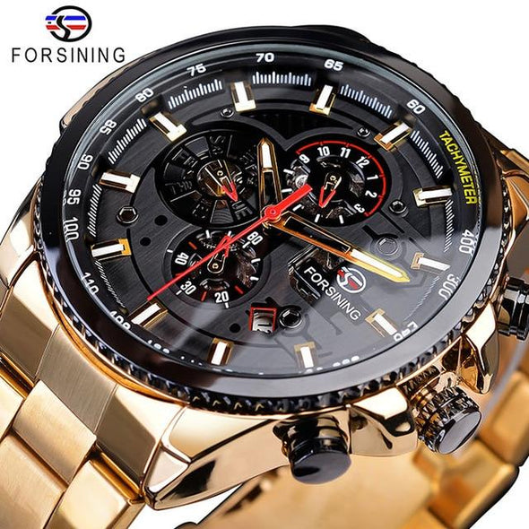 Forsining - 3 Dial Calendar Display Automatic Mechanical Wrist Watch
